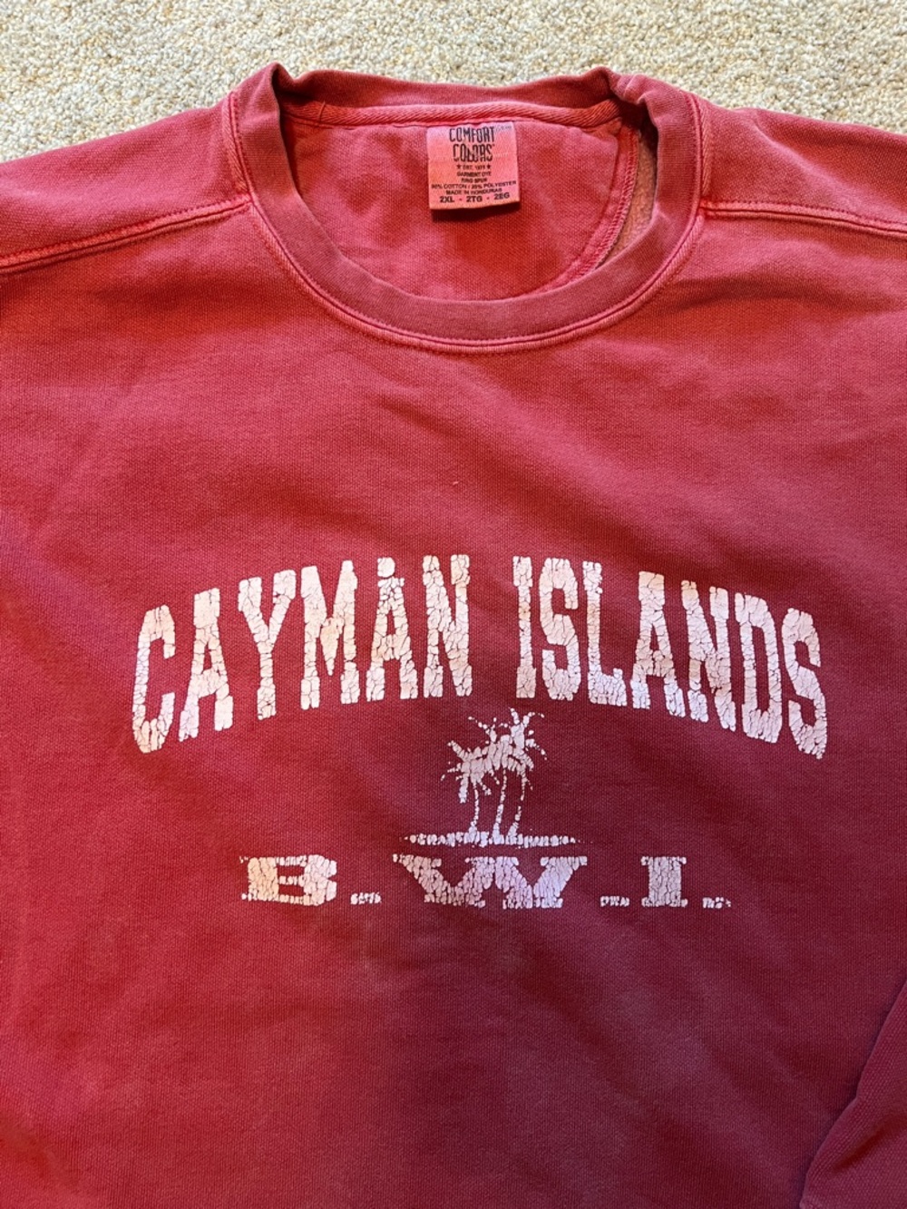 Unisex Cayman Islands BWI Crewneck Sweatshirt in Burgandy